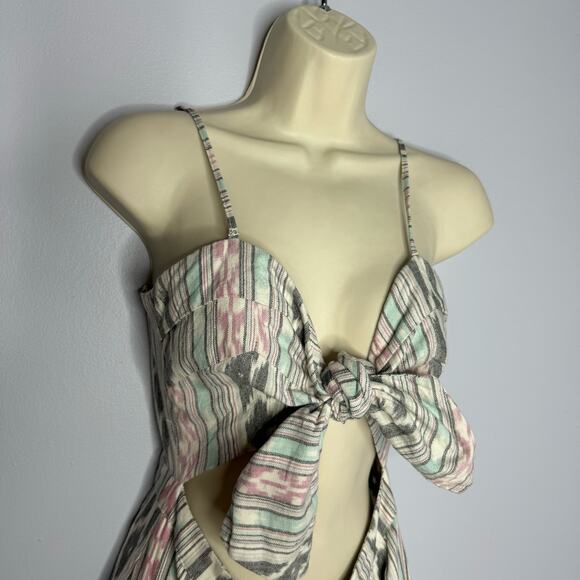 Reformation Riley Tribal Cutout Midi A Line Dress Sweetheart Neck - Picture 2 of 11